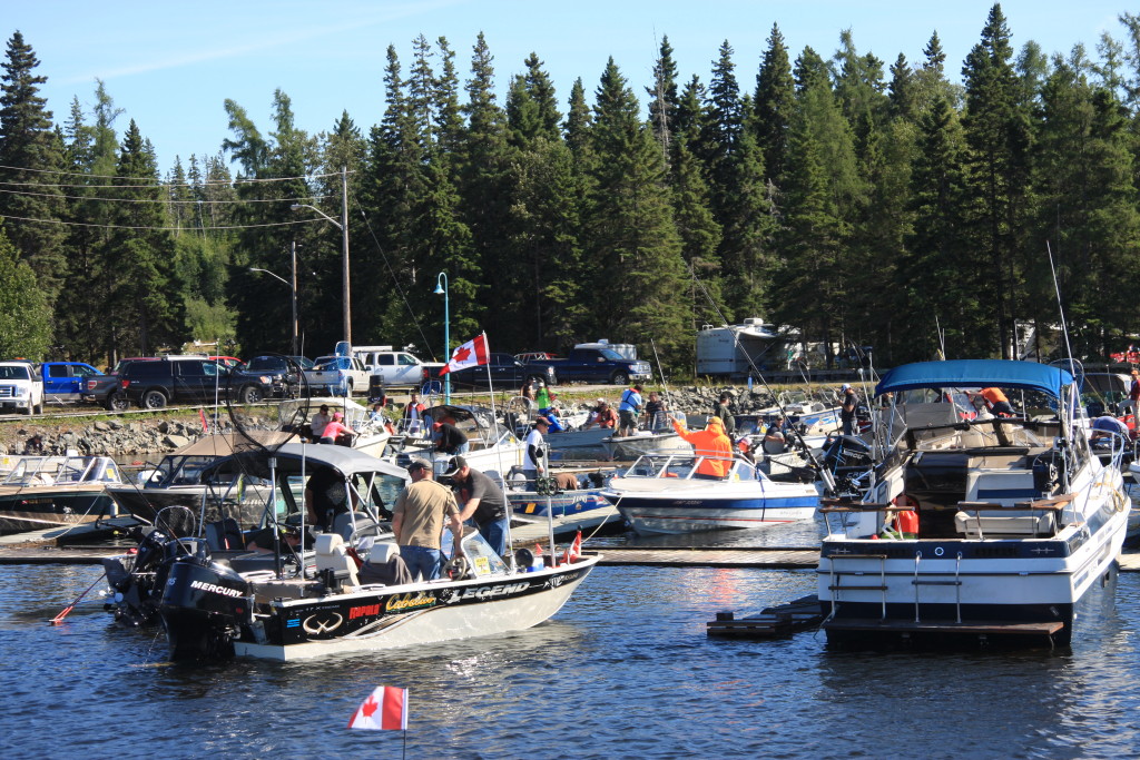 Anxious fisherman waiting for the official start