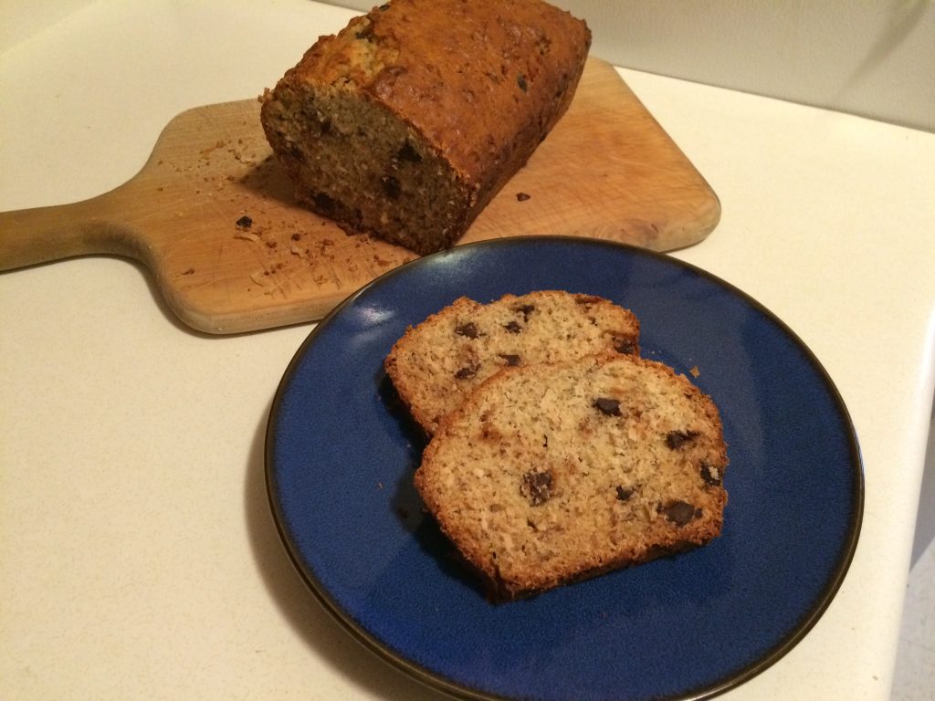 Toasted Coconut Banana Bread with Chocolate Chips